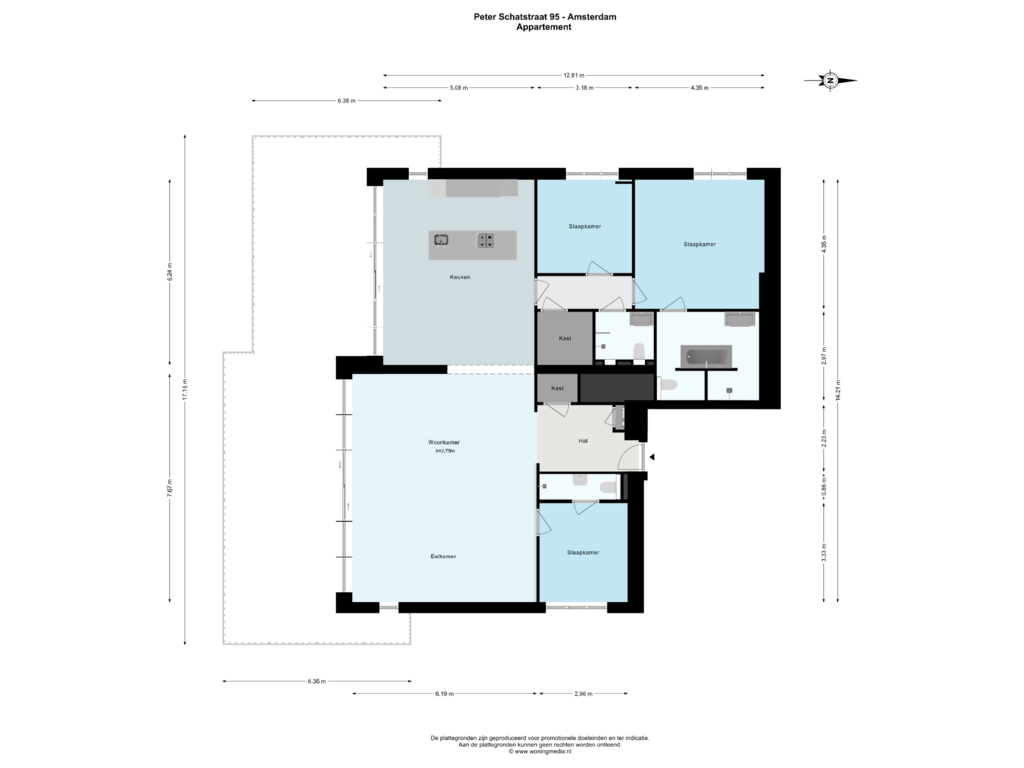 Bekijk plattegrond van Appartement van Peter Schatstraat 95