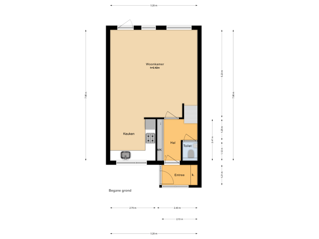 Bekijk plattegrond van Begane grond van Rosendaal 89