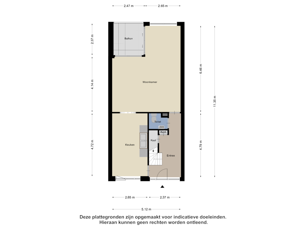 Bekijk plattegrond van Begane Grond van Torenstraat 5-C