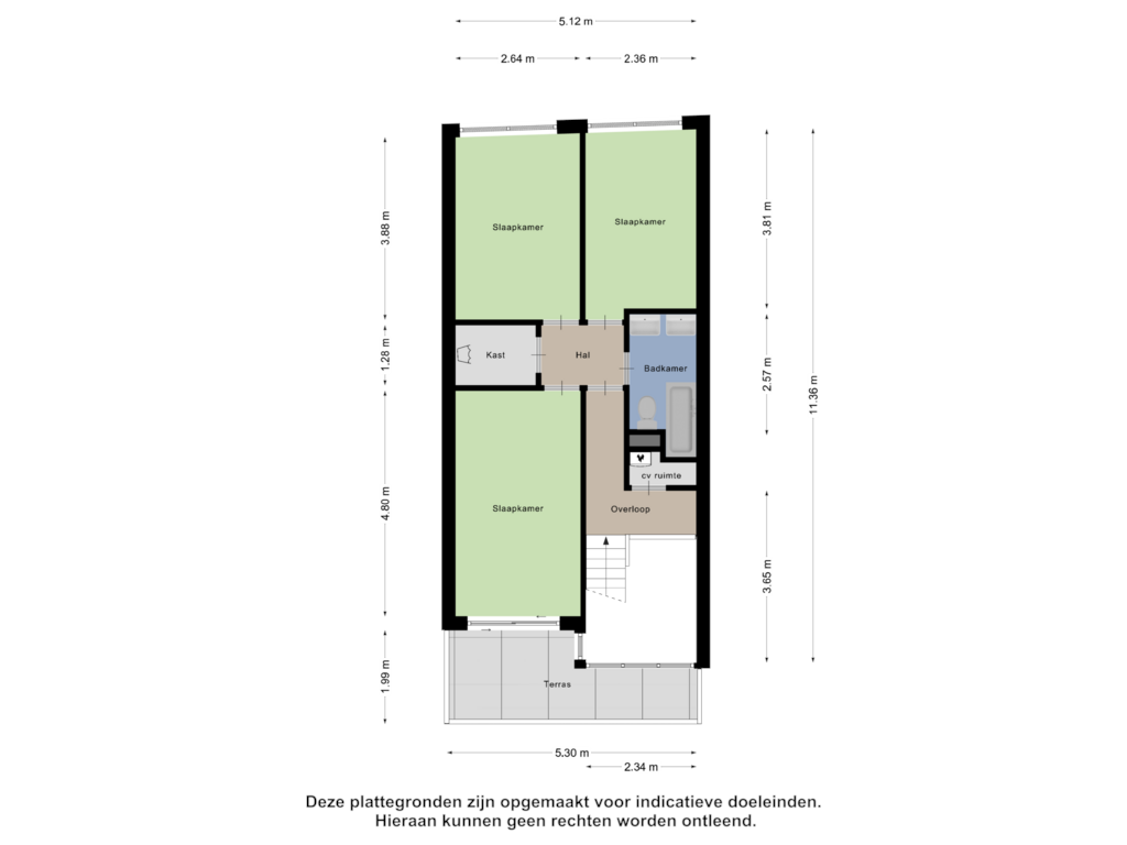 Bekijk plattegrond van Eerste Verdieping van Torenstraat 5-C