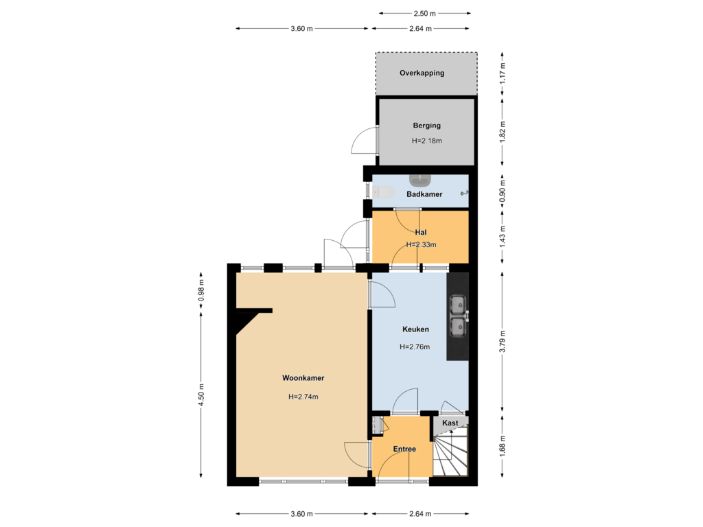 Bekijk plattegrond van Begane grond van Leliestraat 4