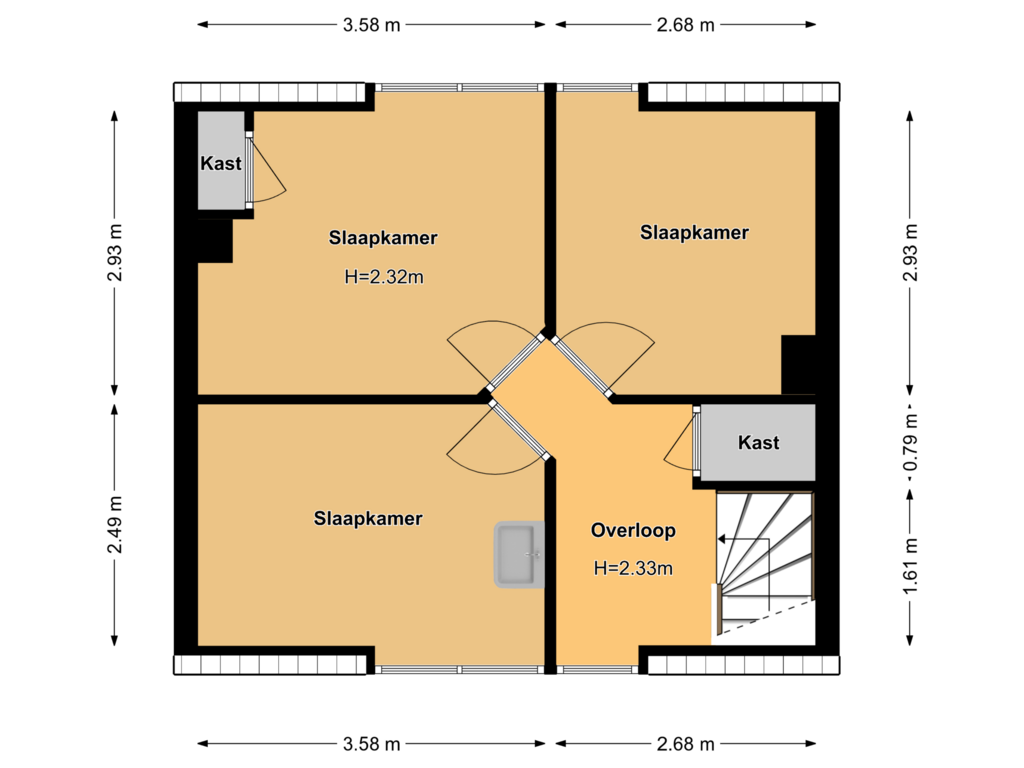 Bekijk plattegrond van Verdieping van Leliestraat 4