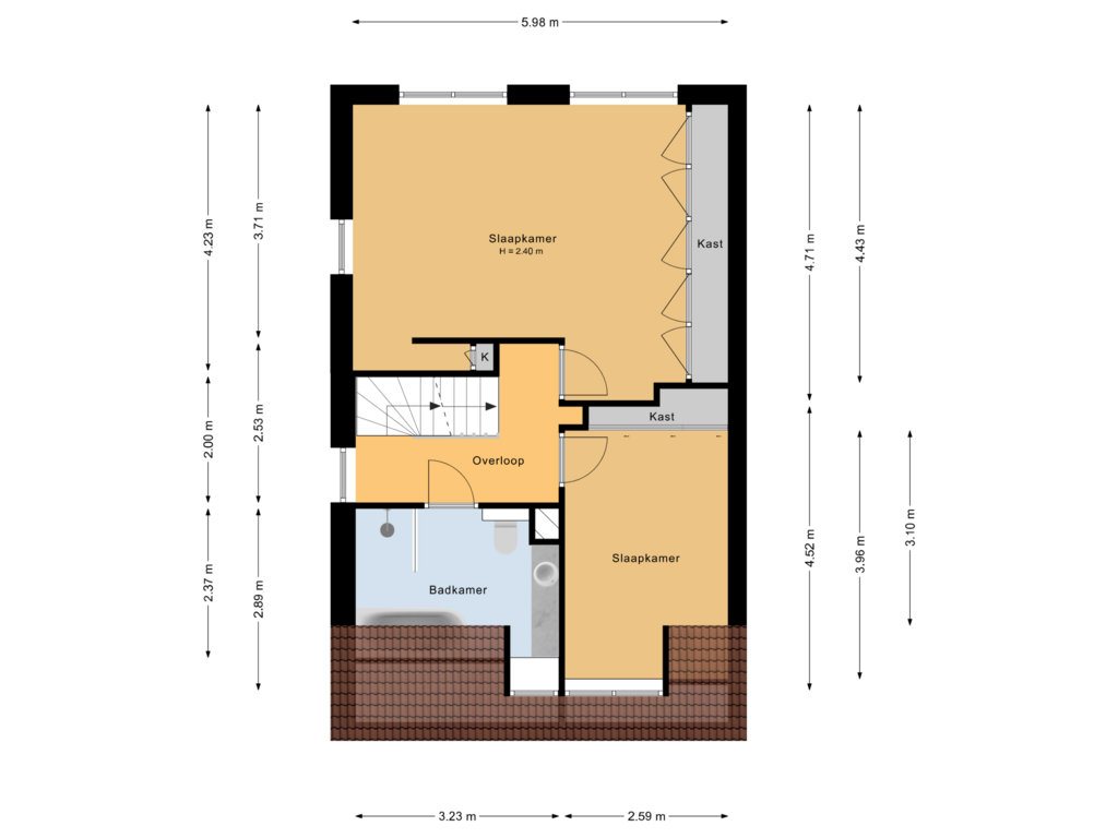 Bekijk plattegrond van 1e verdieping van Wingerd 90