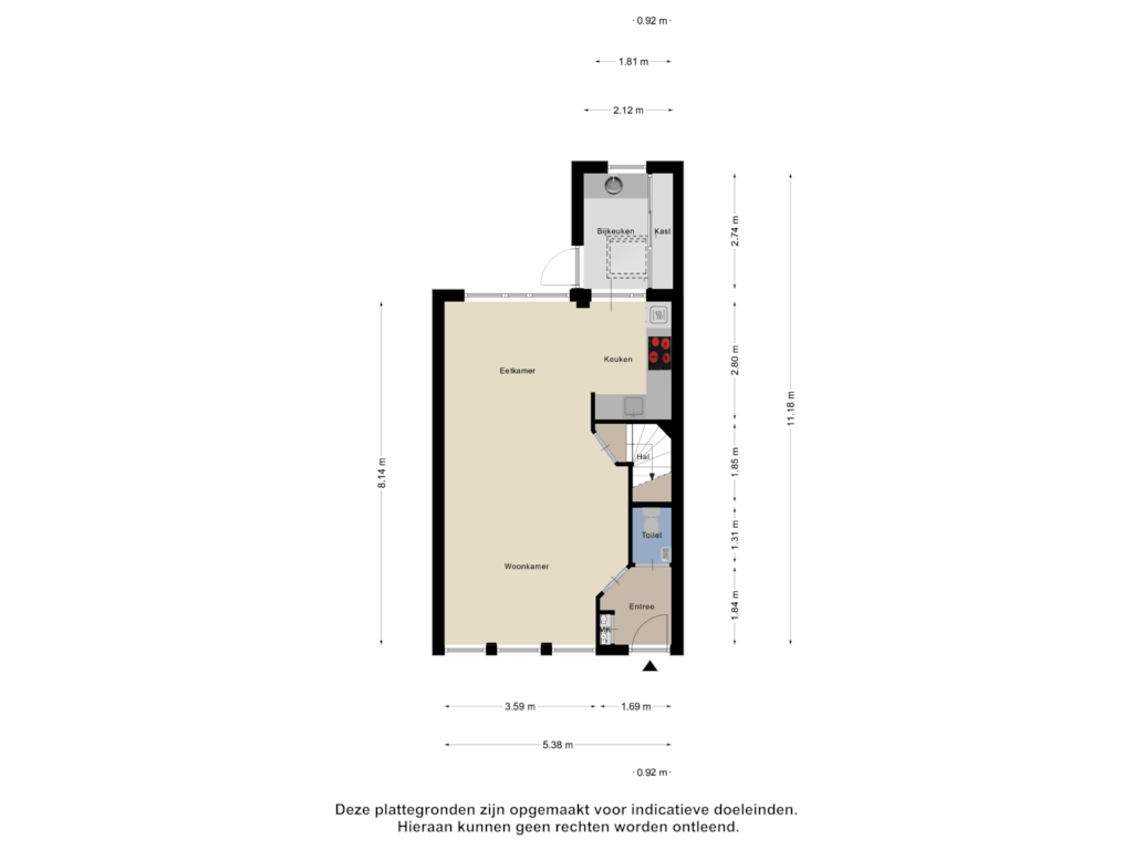 Bekijk plattegrond van Begane Grond van Benensonstraat 17