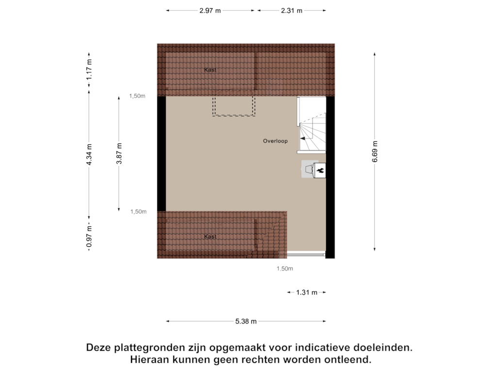 Bekijk plattegrond van Tweede Verdieping van Benensonstraat 17