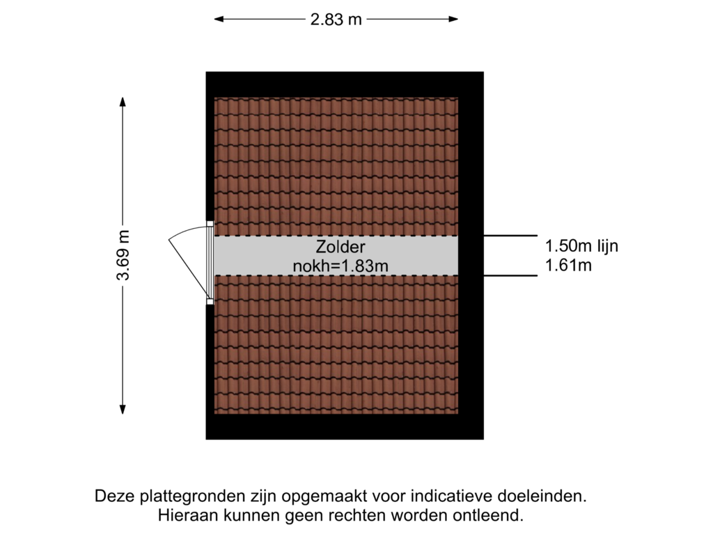 View floorplan of Zolder of Gooweg 16