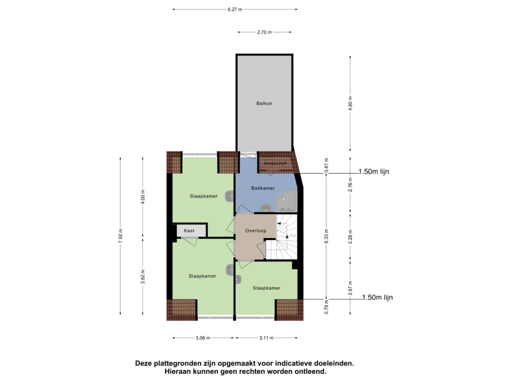 View floorplan of Tweede Verdieping of Schootsestraat 118