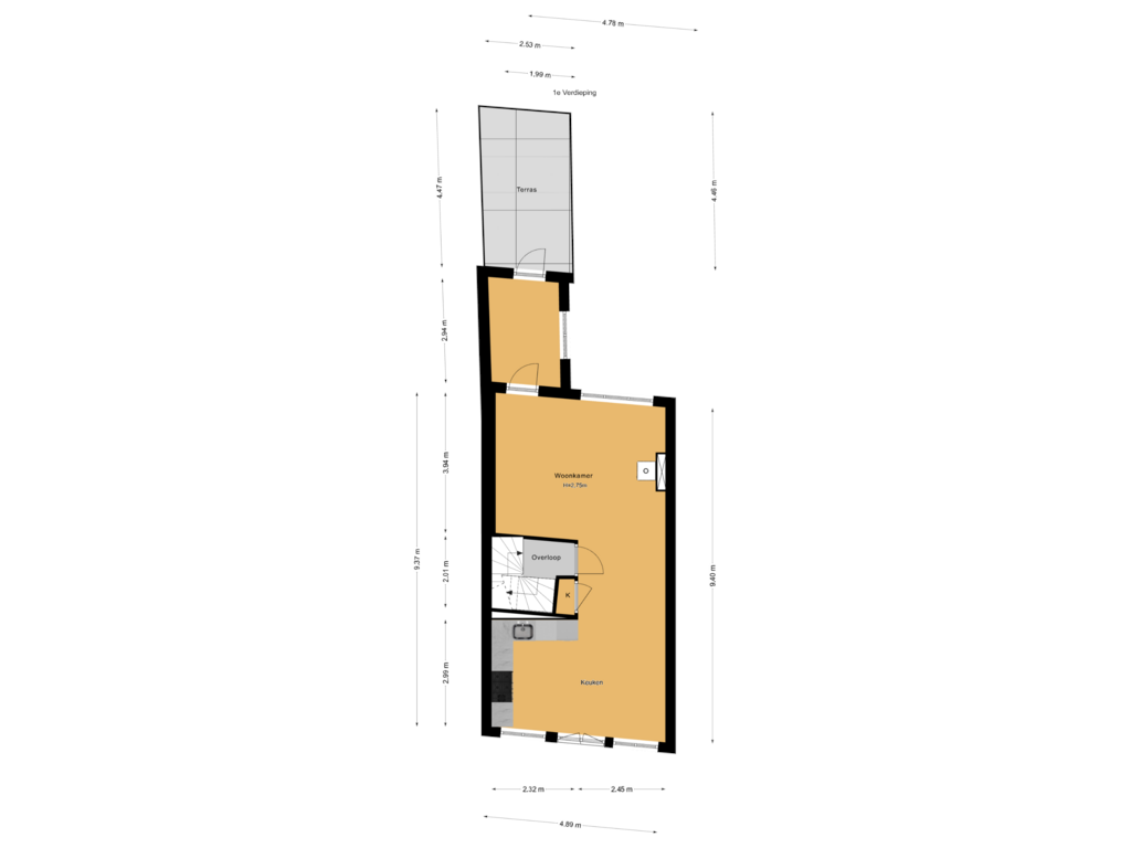 Bekijk plattegrond van 1e Verdieping van Koningsplein 57