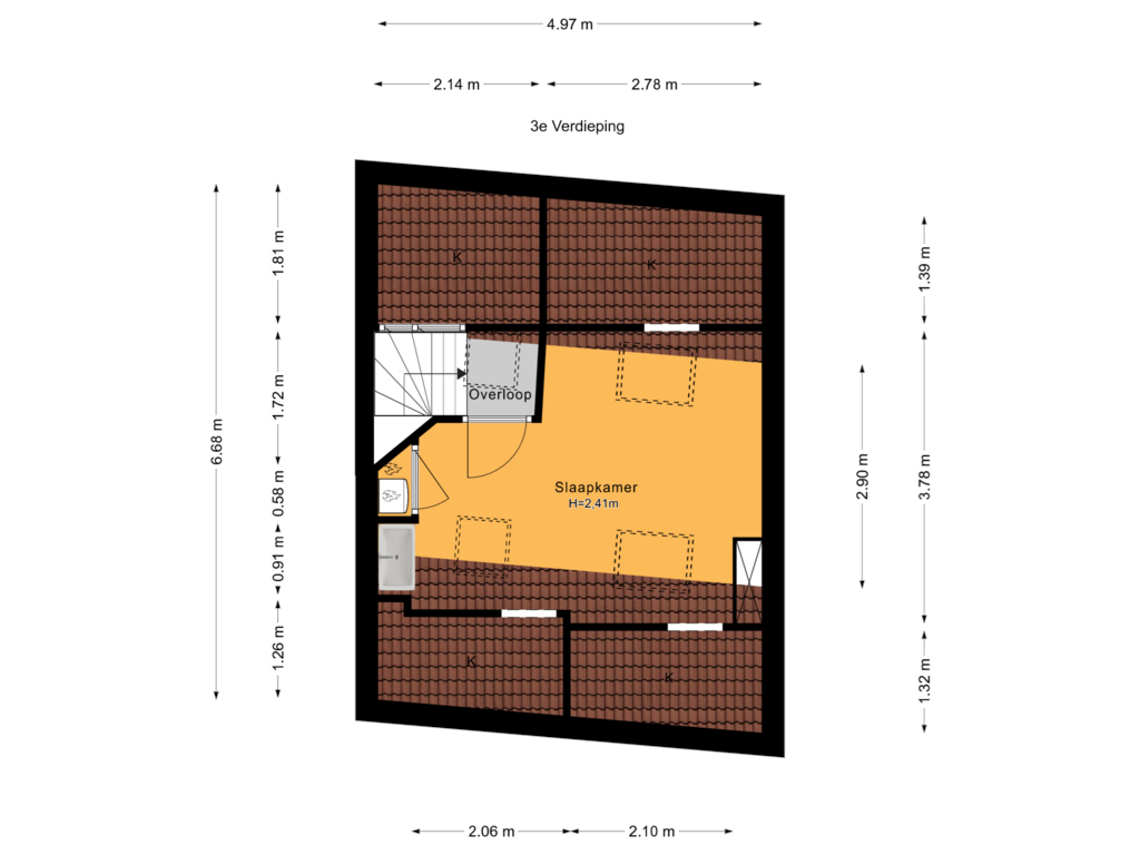 Bekijk plattegrond van 3e Verdieping van Koningsplein 57