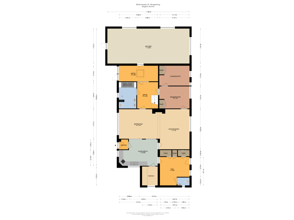 Bekijk plattegrond van BEGANE GROND van Belkmerweg 16