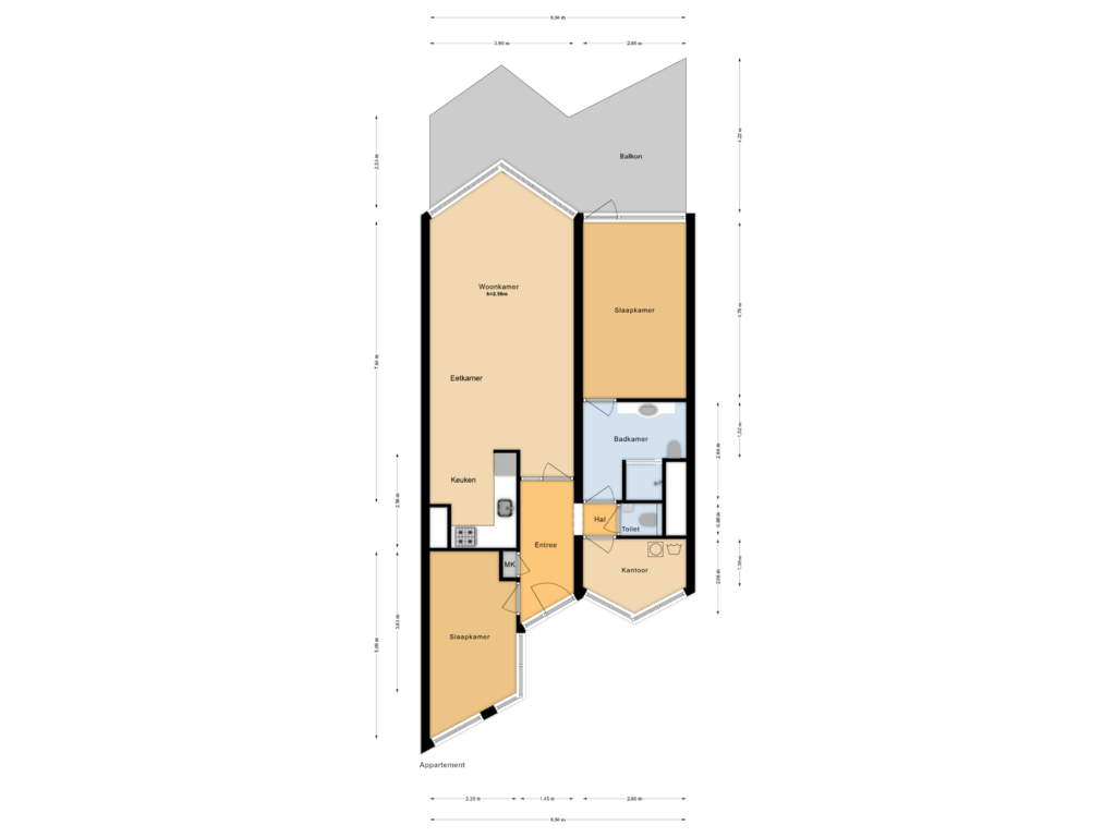 Bekijk plattegrond van Appartement van Zeeweg 229