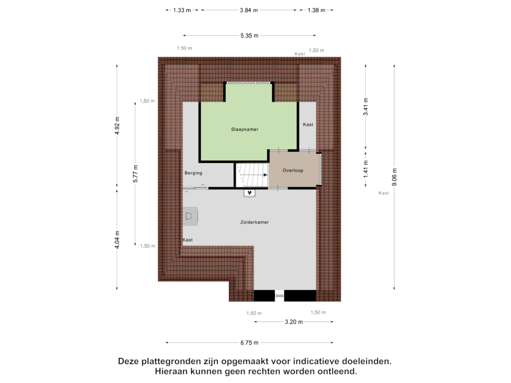 Bekijk plattegrond van Tweede Verdieping van Burg. Schönfeldsingel 49