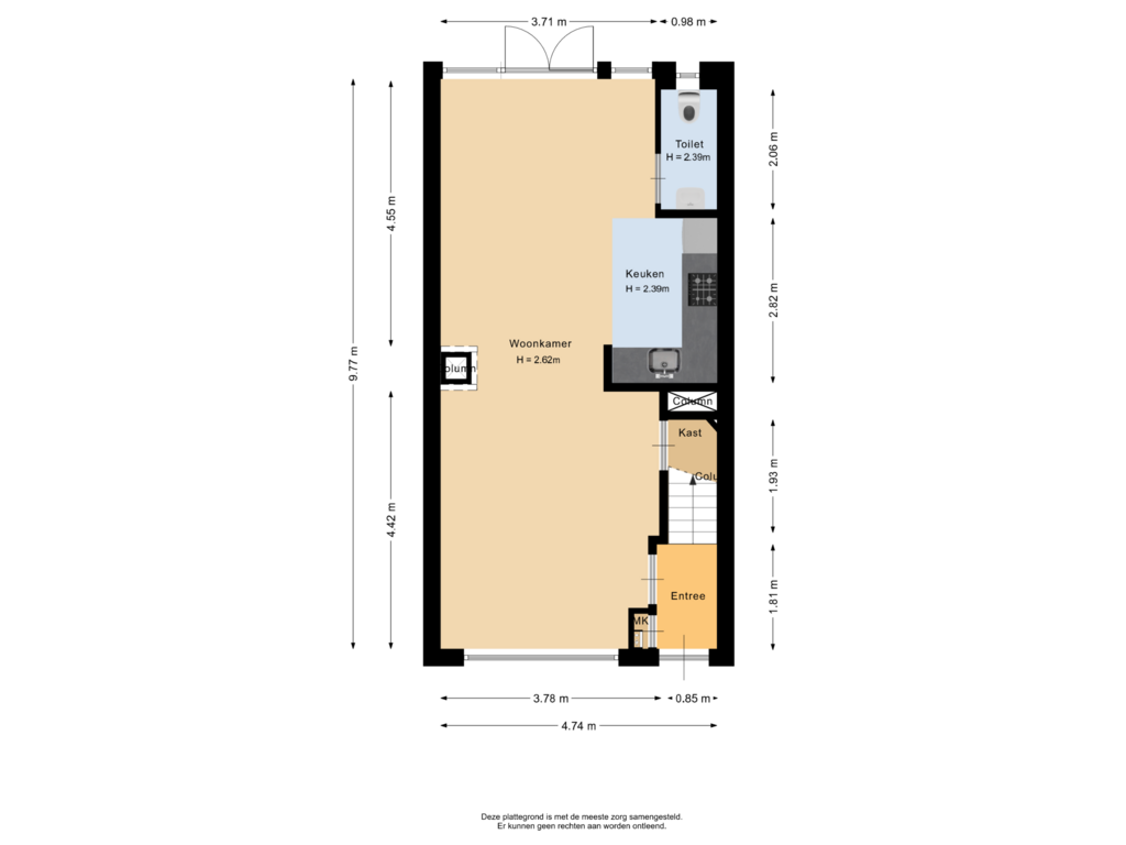 View floorplan of Begane grond of Zoutmanstraat 43