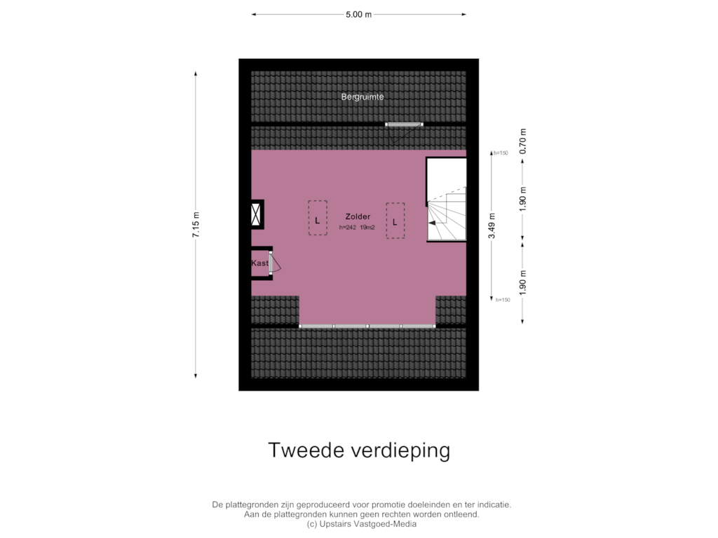 Bekijk plattegrond van Tweede verdieping van Cremerstraat 424