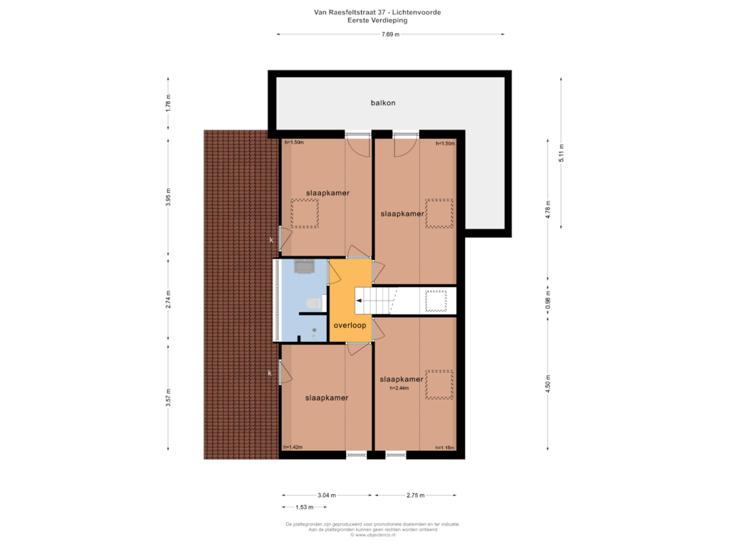 Bekijk plattegrond van Eerste Verdieping van van Raesfeltstraat 37