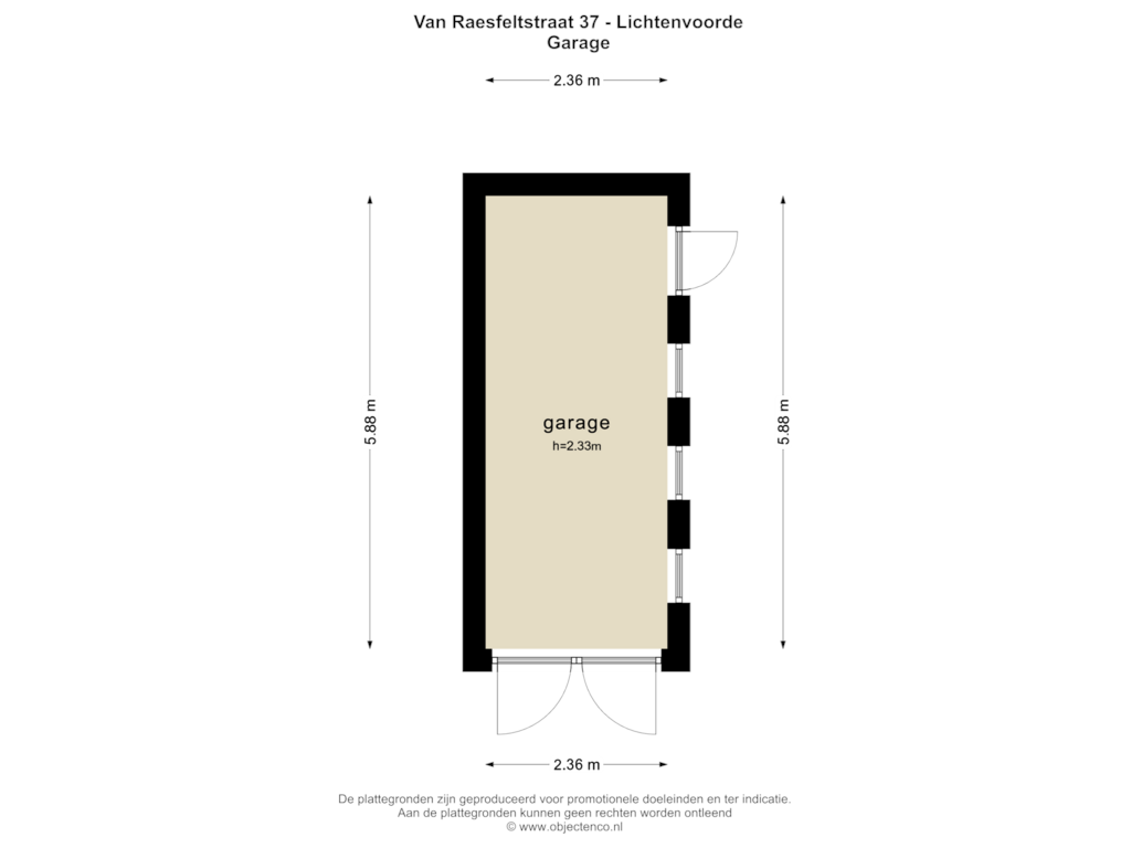 Bekijk plattegrond van Garage van van Raesfeltstraat 37