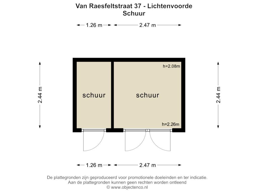 Bekijk plattegrond van Schuur van van Raesfeltstraat 37