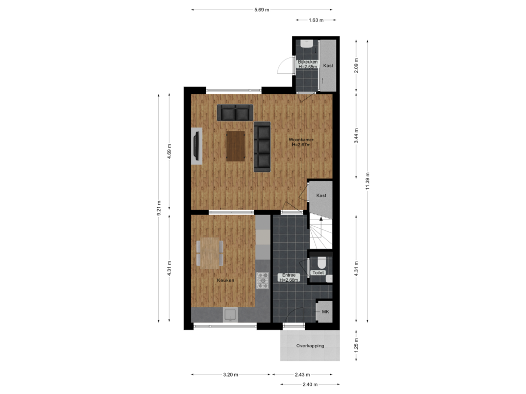 Bekijk plattegrond van Begane grond van Westermark 28