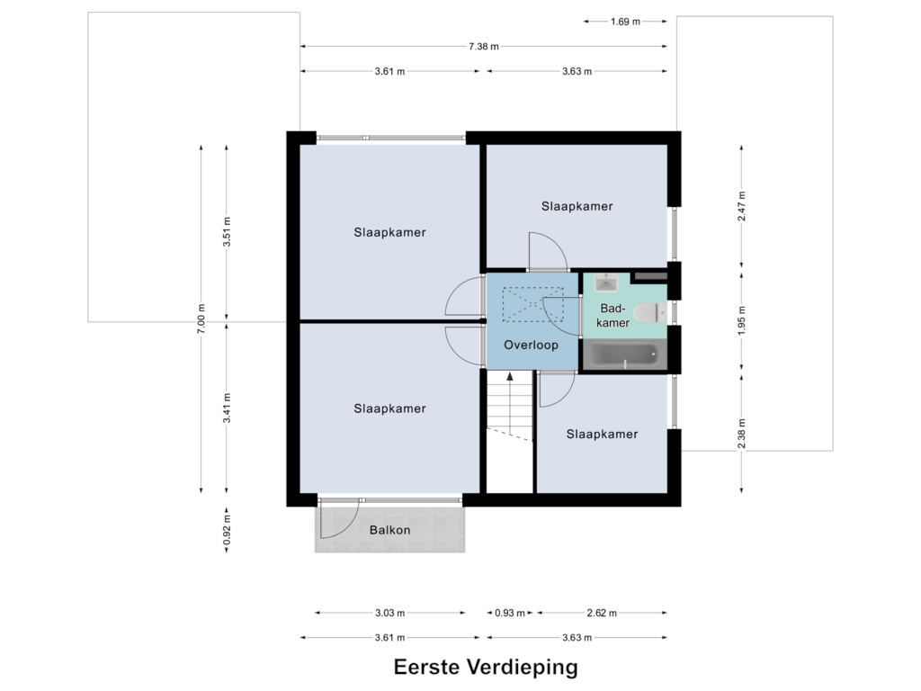 View floorplan of Eerste Verdieping of Jules Breukersstraat 24