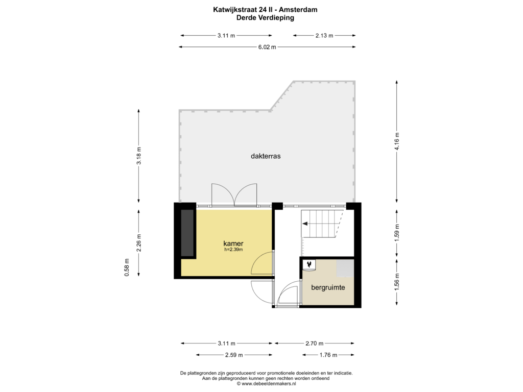 Bekijk plattegrond van DERDE VERDIEPING van Katwijkstraat 24-2