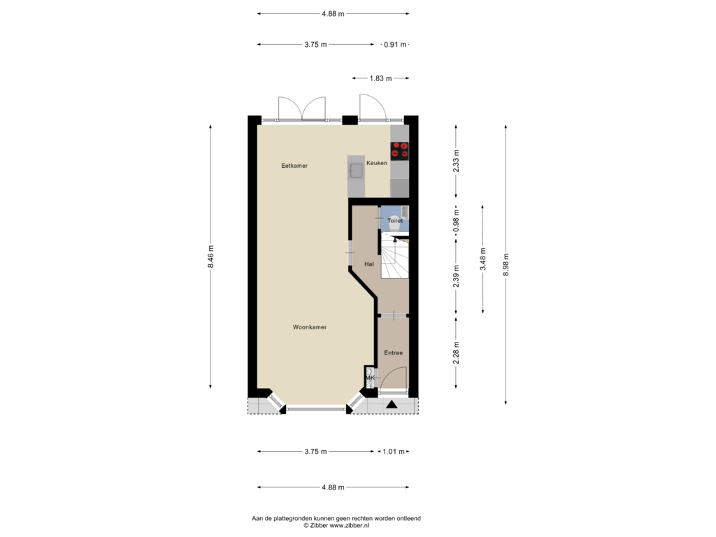 Bekijk plattegrond van Begane Grond van Haven 7