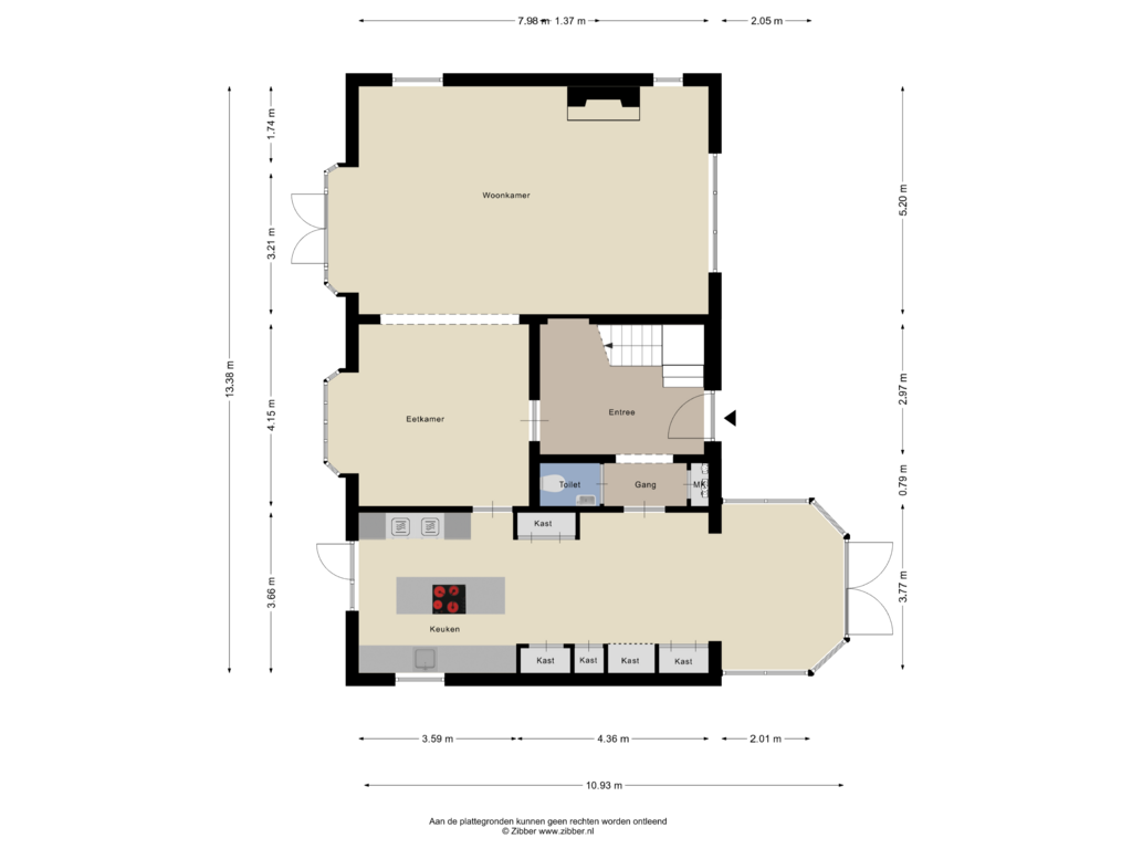 Bekijk plattegrond van Begane Grond van Dreef 55