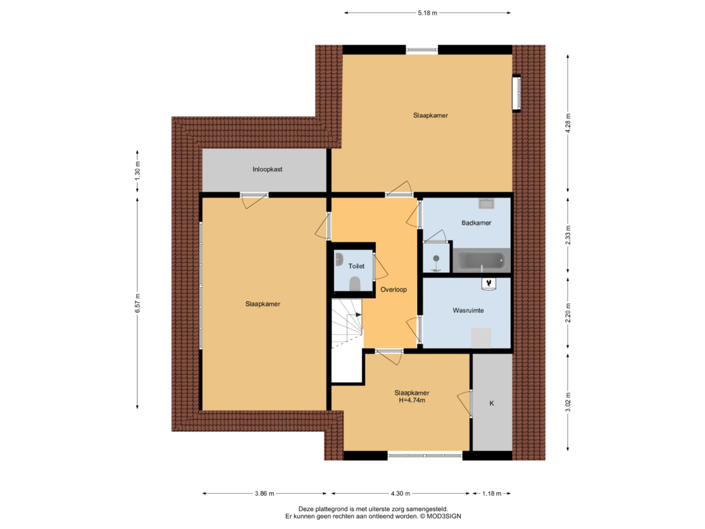 Bekijk plattegrond van 2e Verdieping van Nanningh Cloecklaan 14