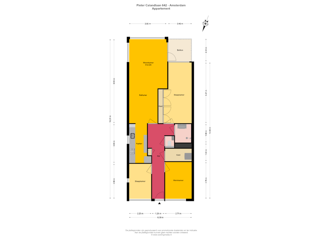 Bekijk plattegrond van Appartement van Pieter Calandlaan 642