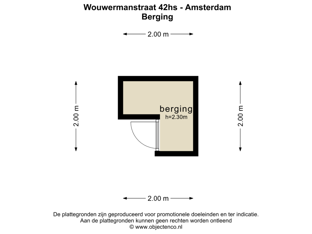 View floorplan of BERGING of Wouwermanstraat 42-H