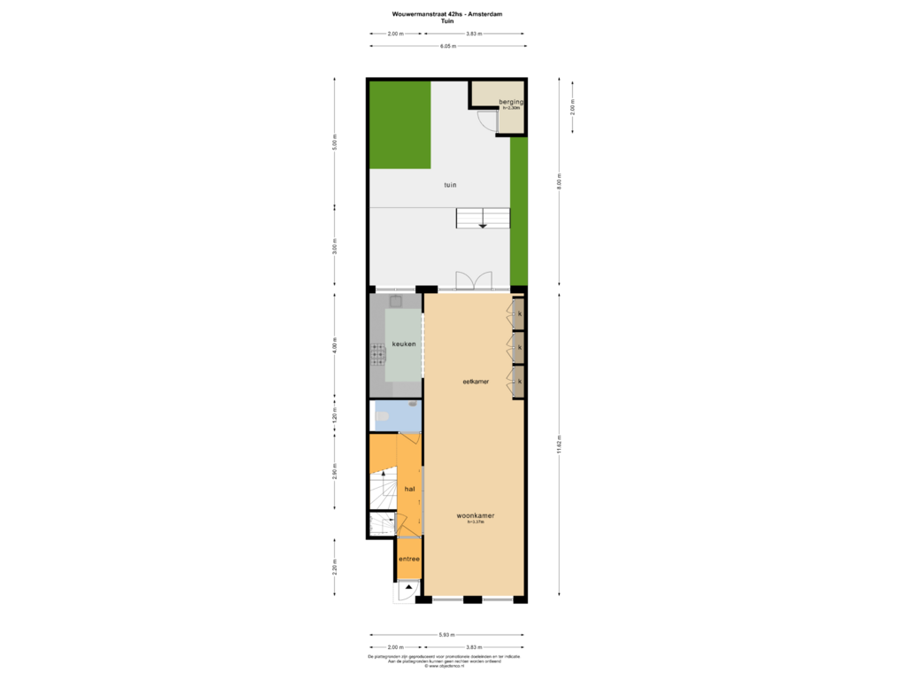 View floorplan of TUIN of Wouwermanstraat 42-H