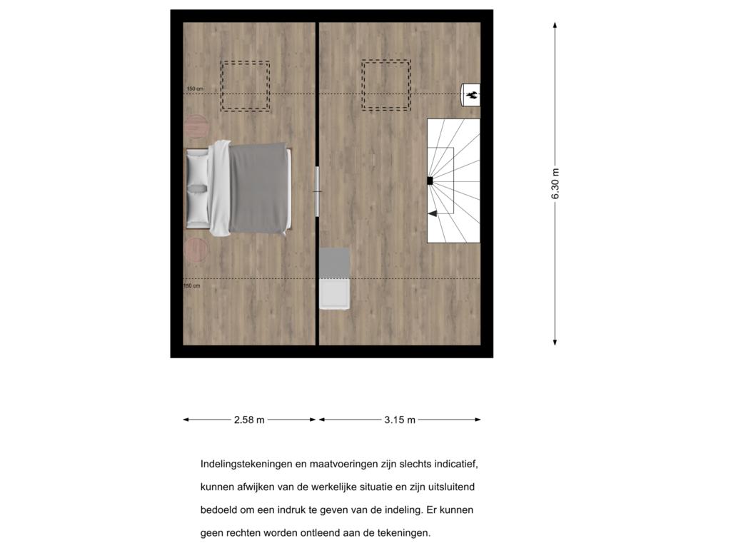 View floorplan of Floor 2 of Vogelkers 41