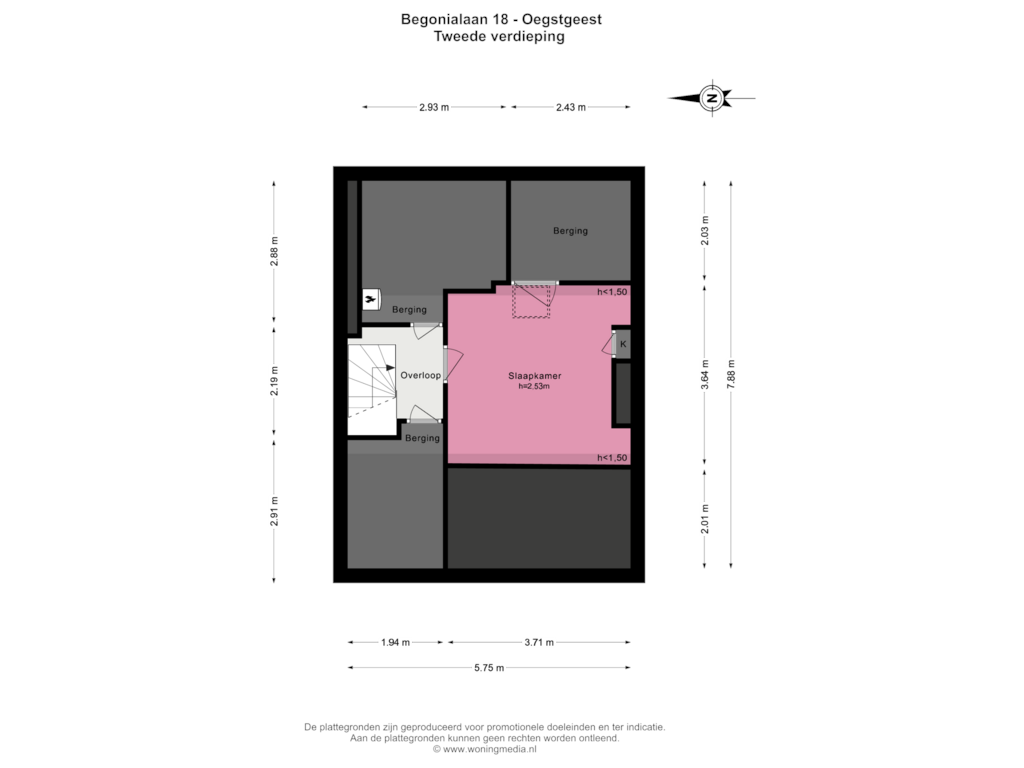 Bekijk plattegrond van Tweede verdieping van Begonialaan 18