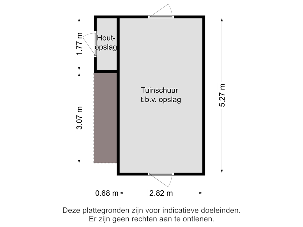 View floorplan of TUINSCHUUR of Prinses Margrietlaan 13