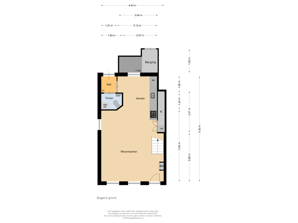 Bekijk plattegrond van Begane grond van Oostzijde 262-C