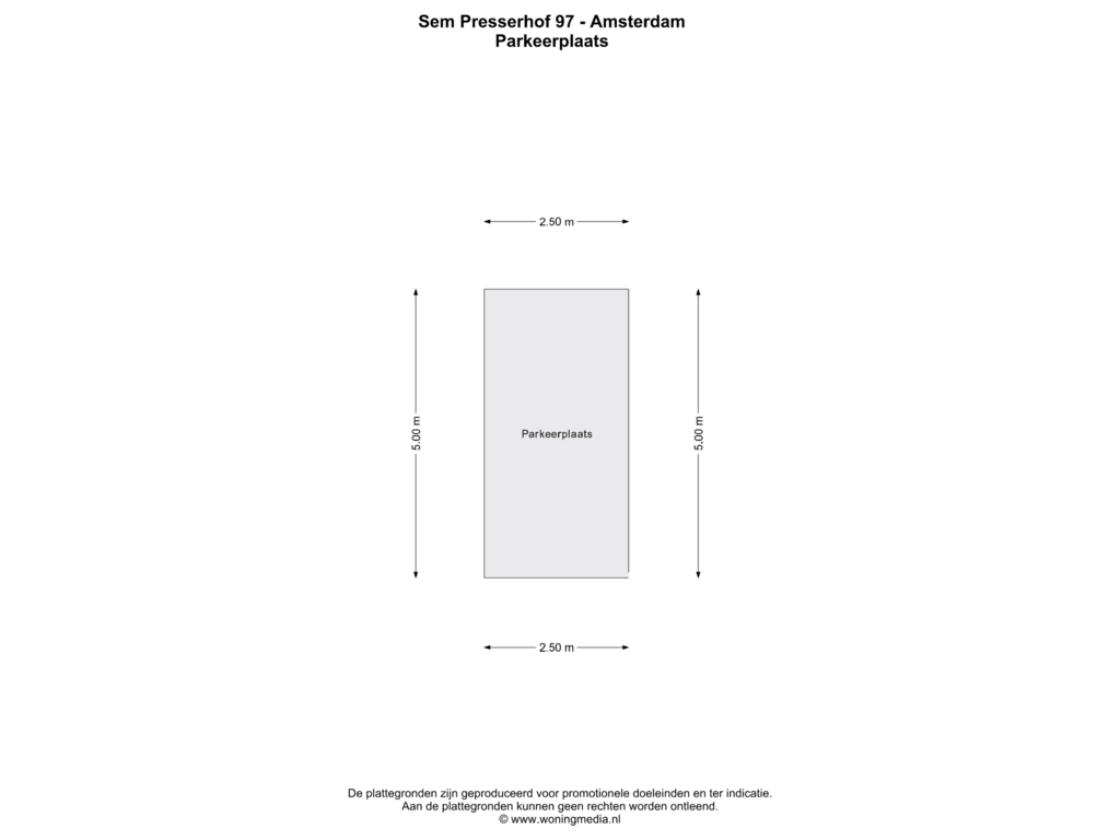 Bekijk plattegrond van Parkeerplaats van Sem Presserhof 97