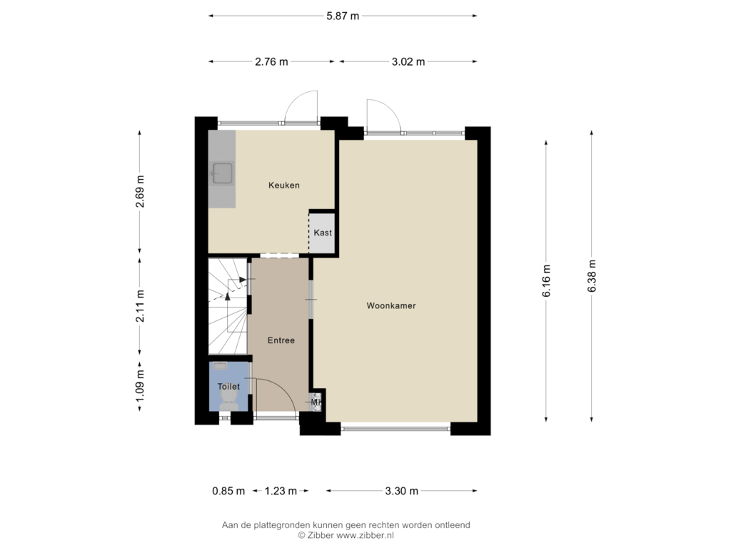 View floorplan of Begane Grond of Buizerdstraat 22