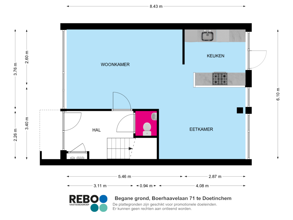 Bekijk plattegrond van Begane grond van Boerhaavelaan 71