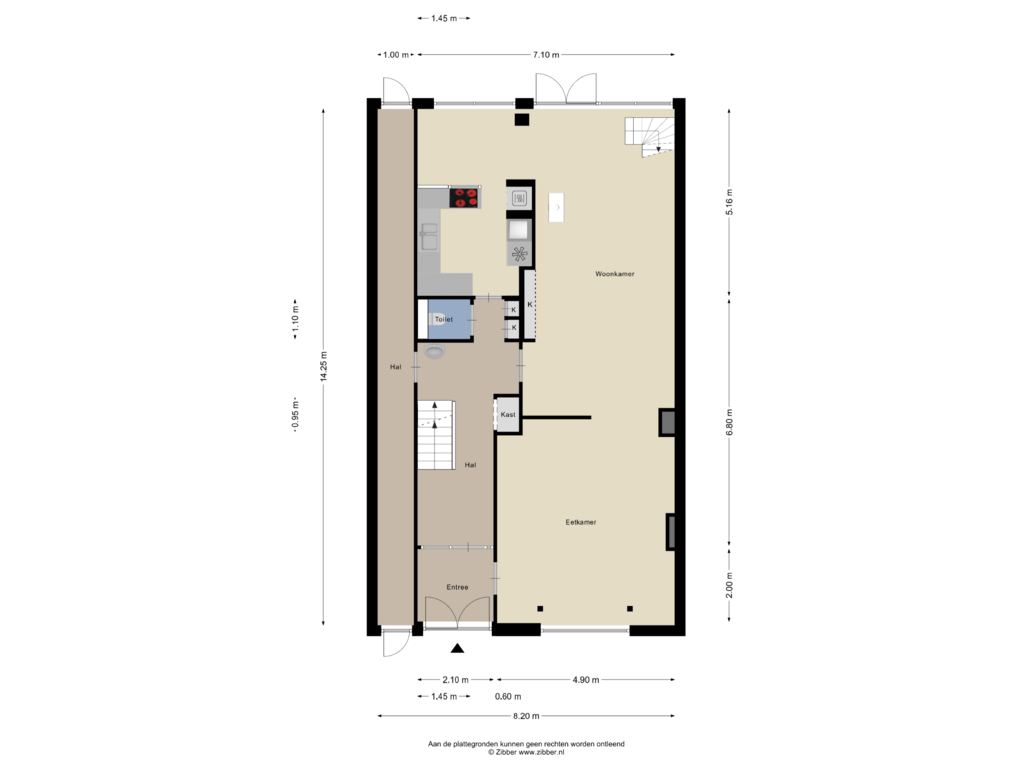 View floorplan of Begane Grond of St. Annastraat 165