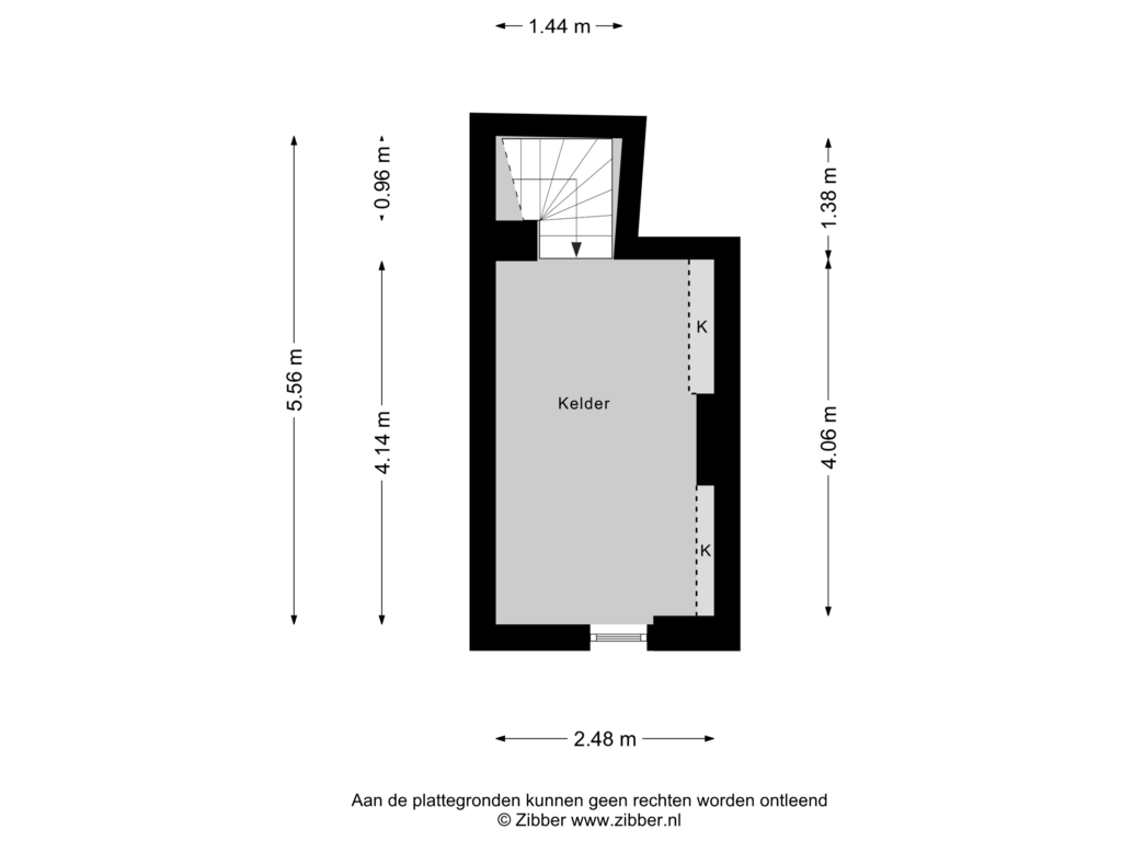 Bekijk plattegrond van Kelder van Voorstraat 12