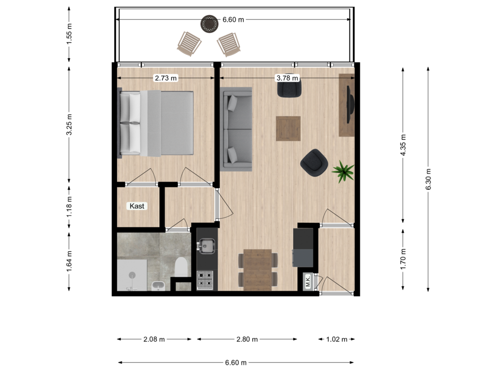 View floorplan of Appartement of Schumakersweg 60