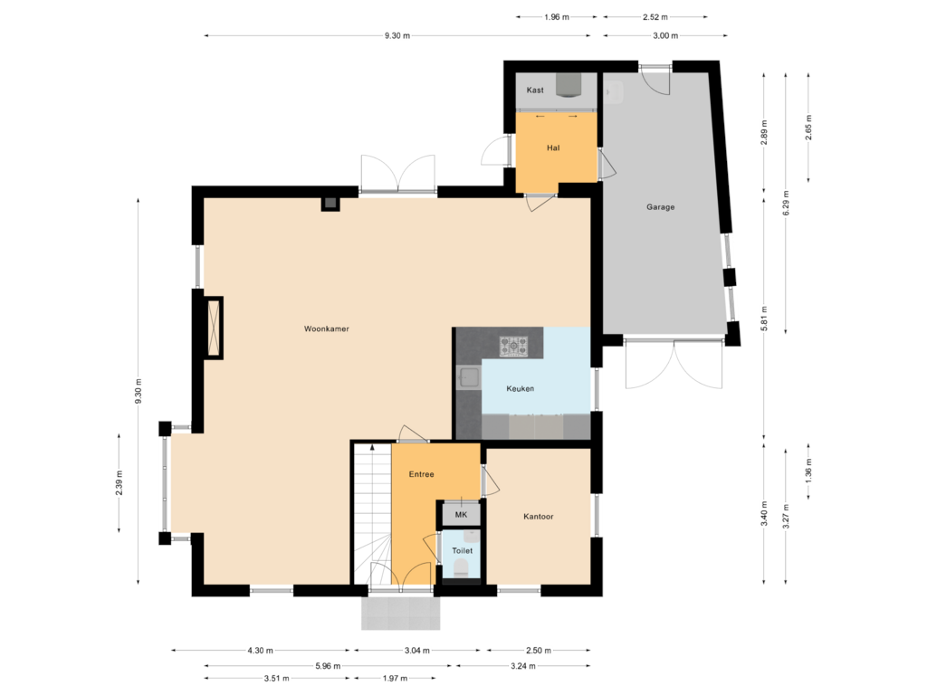 Bekijk plattegrond van Begane grond van Het Loo 16