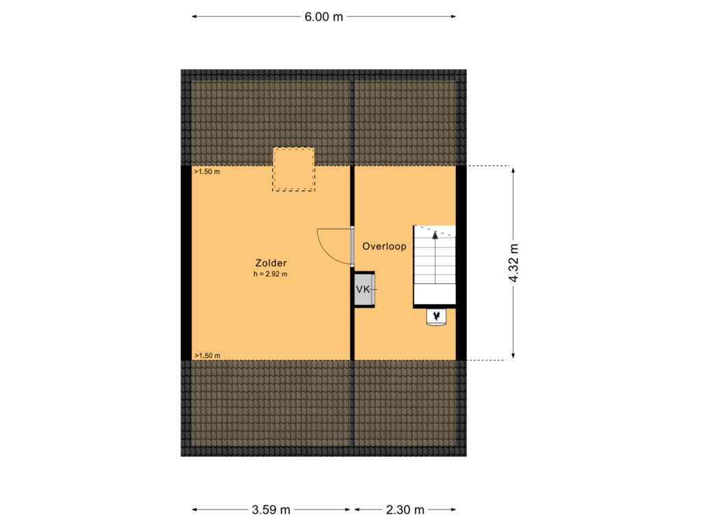 View floorplan of Zolder of Jolstraat 138