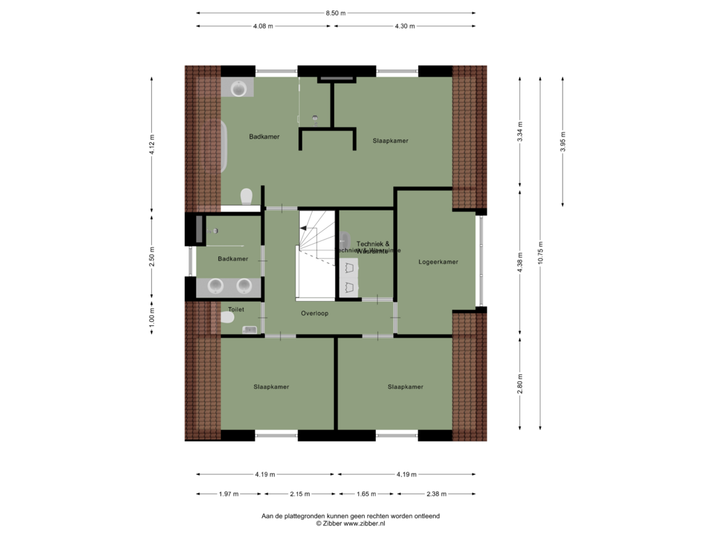 Bekijk plattegrond van Eerste Verdieping van Villa 1 (Bouwnr. 2)