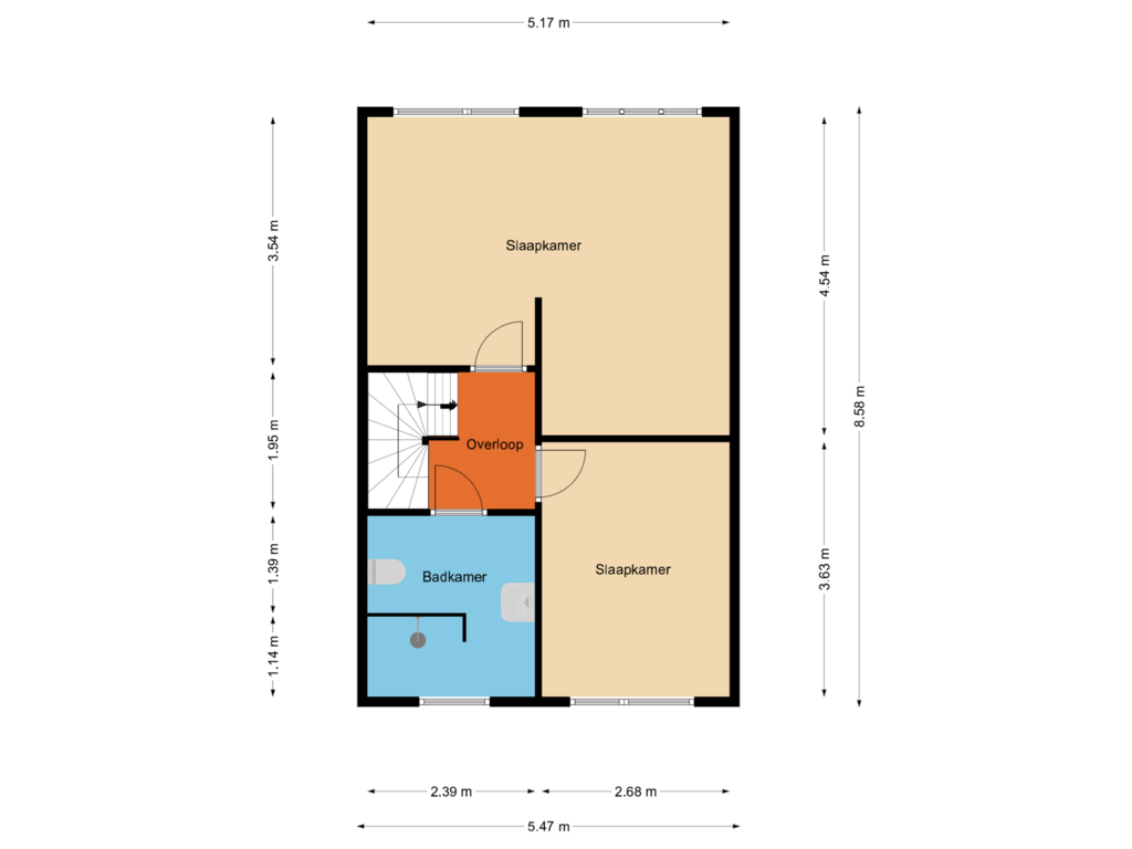 View floorplan of Eerste verdieping of Strandgaper 4