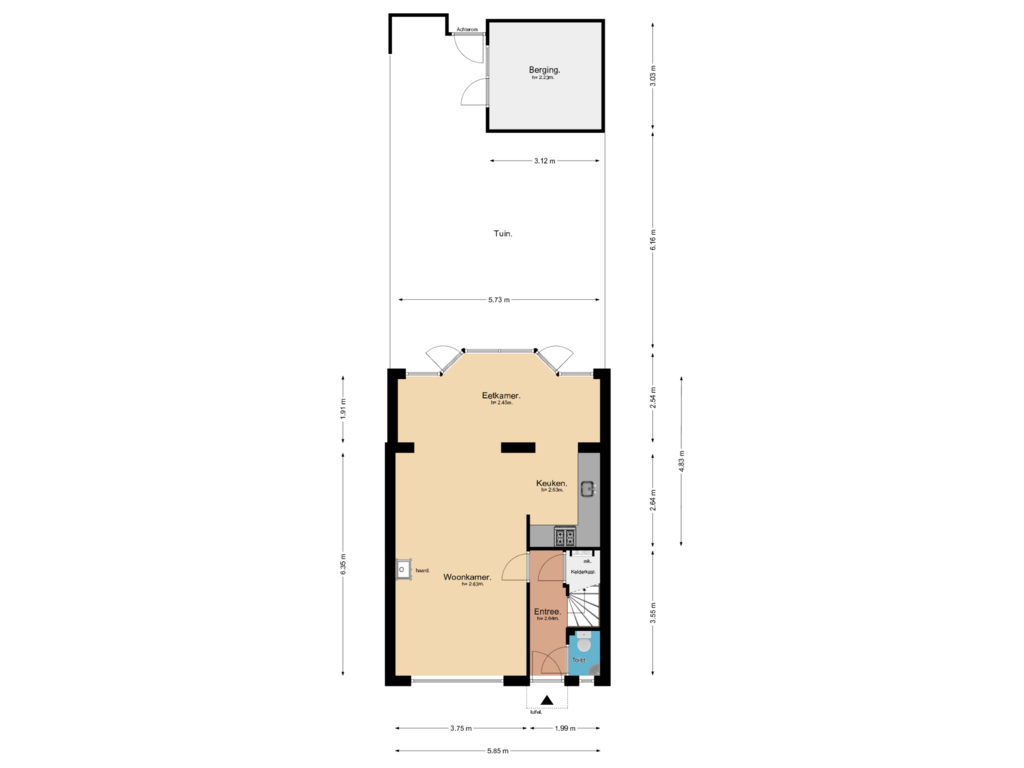 View floorplan of Beganegrond of Wiekslag 341