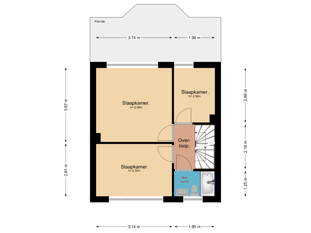 View floorplan of 1e Verdieping of Wiekslag 341