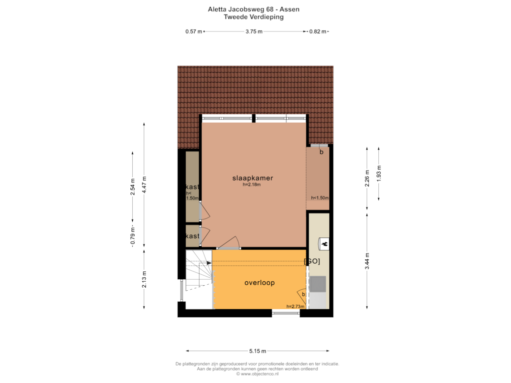 Bekijk plattegrond van TWEEDE VERDIEPING van Aletta Jacobsweg 68