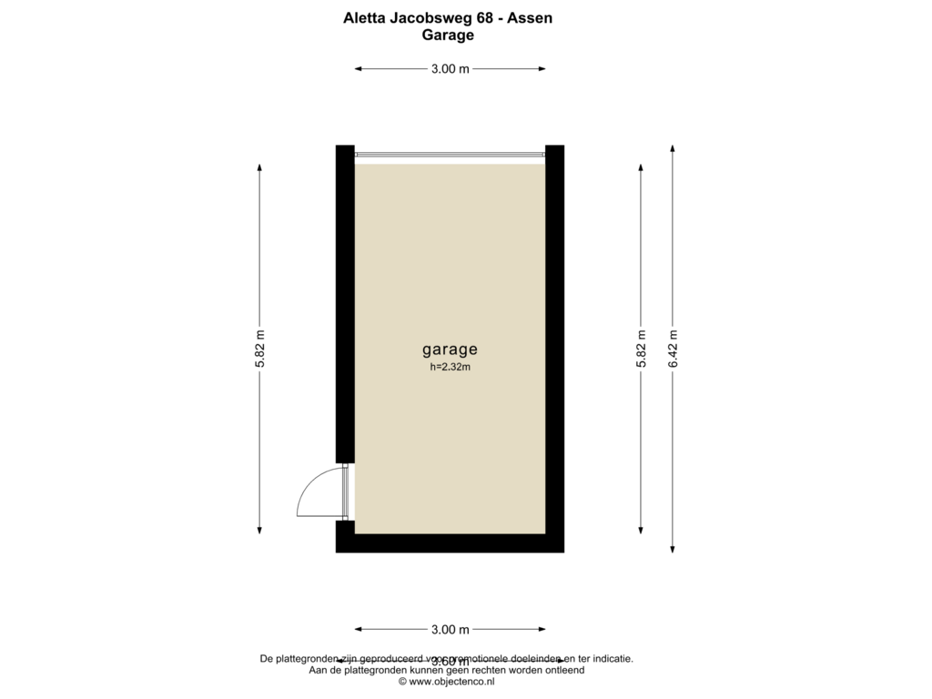 Bekijk plattegrond van GARAGE van Aletta Jacobsweg 68