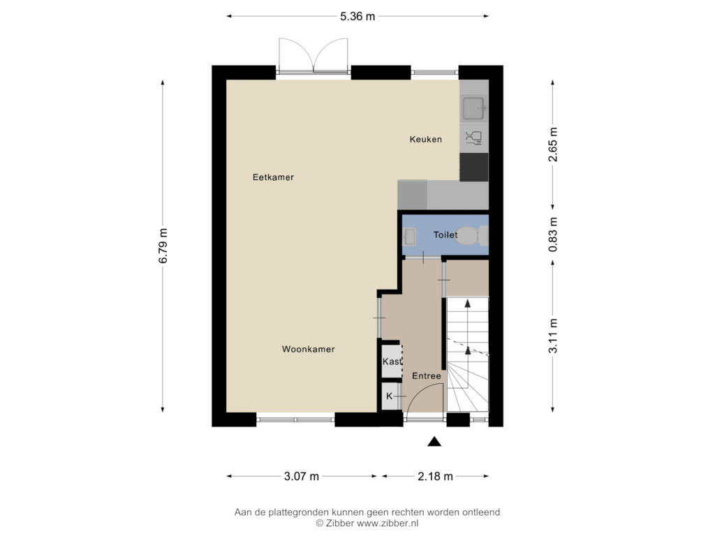 Bekijk plattegrond van Begane Grond van Bredeweg 380