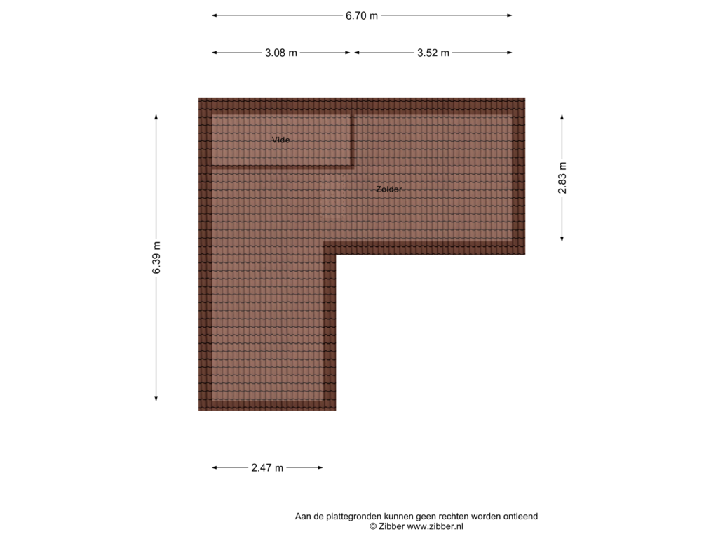 Bekijk plattegrond van zolder van Lijtweg 38